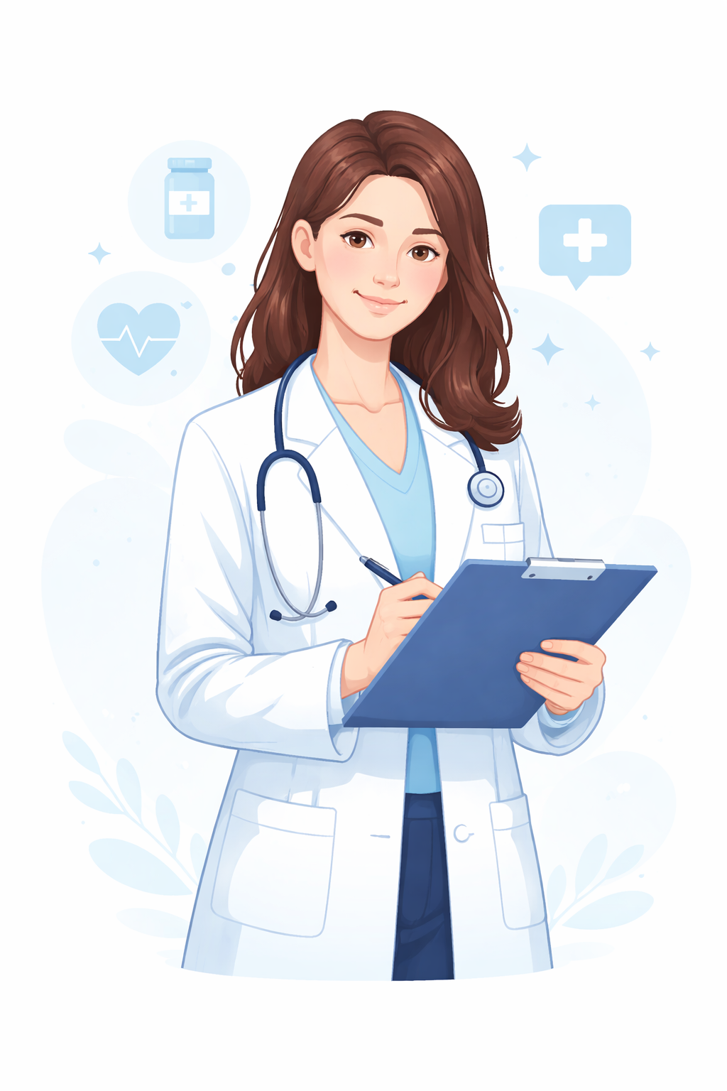 friendly doctor with clipboard and stethoscope (1)